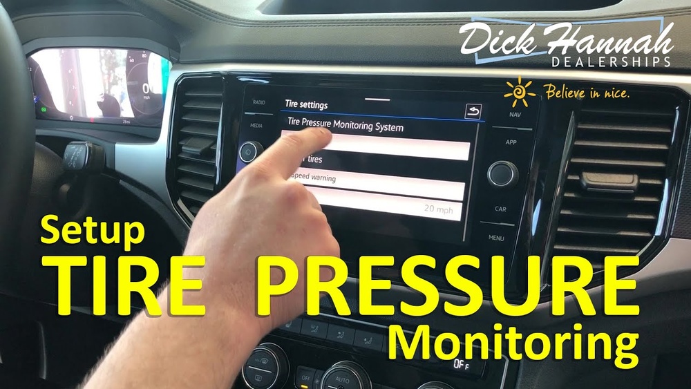 how to check tire pressure on volkswagen dashboard