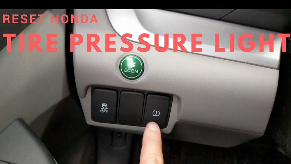 how to reset honda tire pressure